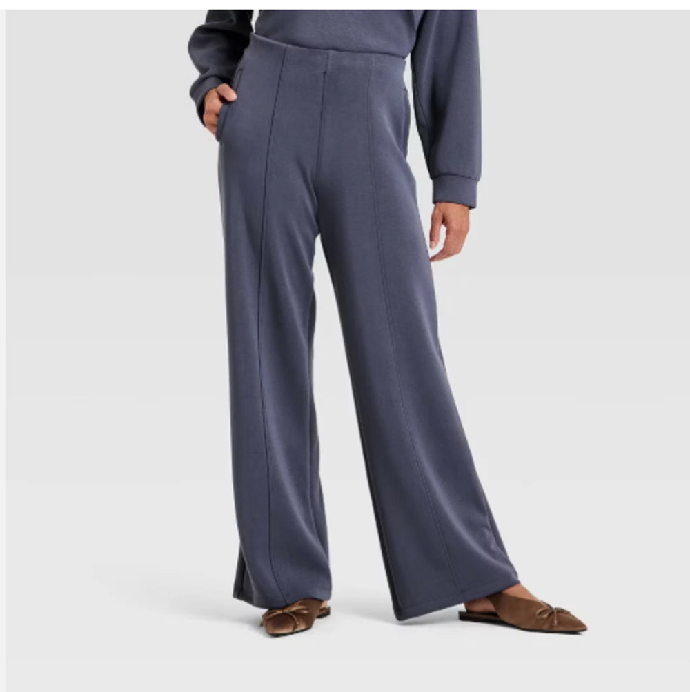 High-Rise Sandwash Pull-On Pants Sz Medium Dusty Blue NWT- A New Day